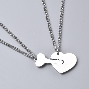 สร้อยคอสแตนเลสจี้ล็อคหัวใจสำหรับวันวาเลนไทน์ขายส่ง - Product Image 3