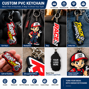 พวงกุญแจยาง PVC 3 มิติ แบบนิ่ม ลายช่างซ่อมรถแข่ง  พร้อมโลโก้ส่วนตัว สำหรับของขวัญส่งเสริมการขายด้านยานยนต์ - Product Image 3