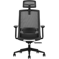 Chaise de bureau pivotante moderne ergonomique réglable avec cadre en nylon, accoudoirs et dossier ajustables, base en acier pour la maison