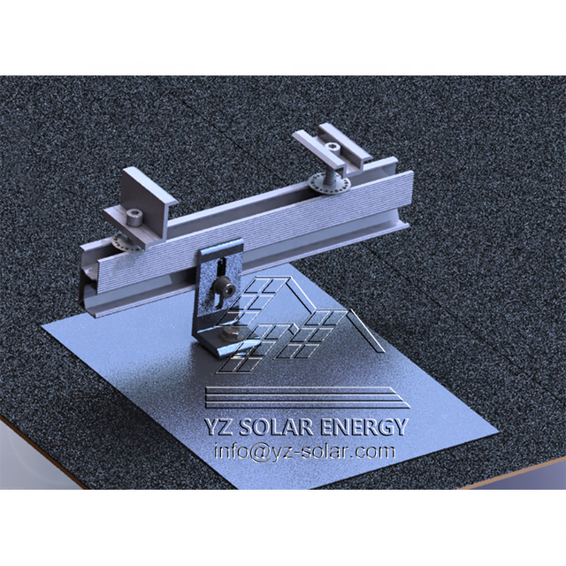 YZ AL6005-T5 Anodized Solar Mounting Kit L Feet Wood Screws Asphalt Shingle Roof Waterproof Flashing 60m/s Wind Load 12-Year