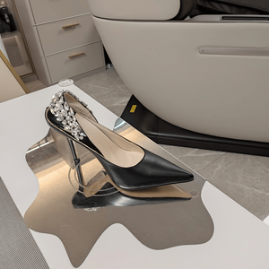 Zapatos de Tacón Alto Jimmy de Alta Calidad, Modernos, con Decoración de Diamantes, Cuero Exquisito, Transpirables, con Ventilación Trasera, Gran Venta - Product Image 5