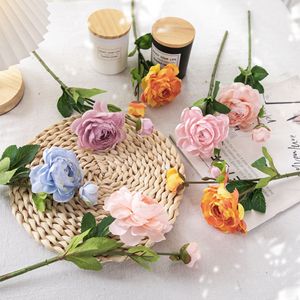 ดอกไม้ประดิษฐ์ CallaFloral ก้านเดี่ยว สีส้ม ของตกแต่งงานแต่งงาน งานฝีมือตกแต่งบ้าน - Product Image 2