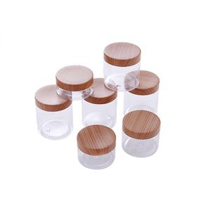 รับผลิตบรรจุภัณฑ์เครื่องสำอางแบบกำหนดเอง ฝาไม้ไผ่ พิมพ์ลายสกรีน  ครีมบำรุงผิว  ขวดครีม PET พลาสติกใสขุ่น  กระปุกครีมบำรุงผิวหน้า - Product Image 5