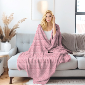 Manta de Sherpa Jacquard 3D Reciclada, Venta al Por Mayor, Etiqueta Privada Personalizada, Cubrecama Suave y Cálido, GRS - Product Image 5