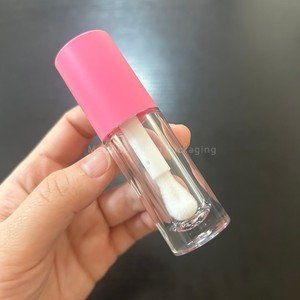 ISMAN Tubes de brillant à lèvres vides de 6 ml, rose mat argenté, avec logo personnalisé, grand applicateur, pour cosmétiques et rouges à lèvres liquides transparents, vente en gros - Product Image 6