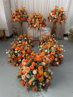 Vente en gros de boules de fleurs artificielles en soie de 70 cm, eucalyptus orange, verdure moderne, de haute qualité, pour la décoration de mariage