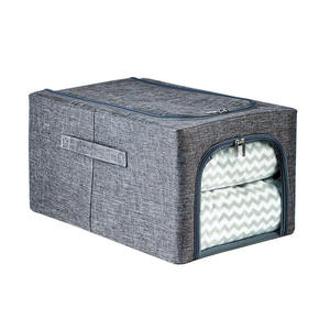 Bán nóng khung thép Linen hộp chăn chăn quần áo hộ gia đình đóng mở chống ẩm và chống bụi lưu trữ túi - Product Image 3
