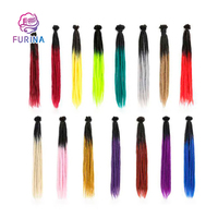 Dreadlocks Extensions de Cheveux au Crochet Dread Faux Locs Cheveux Tressés en Fibre Synthétique de Couleur Unie et Mixte Longs et Doux 20 Pouces