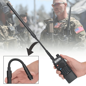 Antenne radio amateur 33cm/12.99in VHF UHF 144/430mHz pliable BNC SMAs col de cygne tactique pour radio talkie-walkie Baofeng - Product Image 2