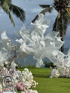 Tissu en organza fait main extra large, idéal pour la décoration de cérémonies de <span class=keywords><strong>mariage</strong></span> en bord de mer, les arrière-plans de studio photo et la décoration d'ouverture d'hôtels - Product Image 2