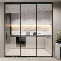 Portes coulissantes pour maisons, cadre de pièce, intérieur, portes pliantes en acier, pivotantes, aluminium, étanches, doubles, sans rail