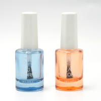 Flacons de vernis à ongles en verre vides avec bouchon hexagonal et pinceau pour emballage cosmétique, contenants cosmétiques avec bouchon à pinceau