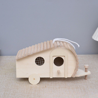 Nichoir suspendu en bois écologique et étanche avec fermeture auto-agrippante, boîte de reproduction créative pour oiseaux, idéal pour perroquets et pigeons en extérieur