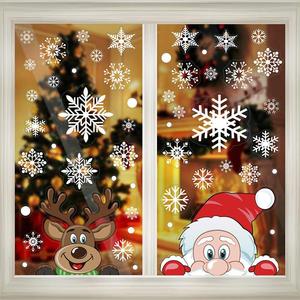 Autocollants de fenêtre d'élément de Noël de dessin animé décorations en verre de maison festive améliore l'atmosphère de l'espace - Product Image 4