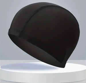 Gorro <span class=keywords><strong>de</strong></span> natación <span class=keywords><strong>de</strong></span> tela transpirable cómodo para adultos <span class=keywords><strong>de</strong></span> un paquete, elástico impermeable con logotipo personalizado, gorro <span class=keywords><strong>de</strong></span> natación - Product Image 1