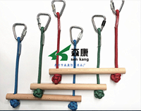 Ninja Slackline Kit 52ft Monkey Bar 660lb Capacité Jungle Gym Obstacle Course Set pour Enfants et Adultes