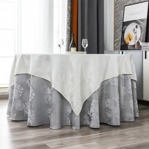 Elegant for 6ft Jacquard Woven Polyester <b>Tablecloth</b> Floral Damask Heat Resistant Waterproof for Luxury Fine Dining Wedding - Product Image 1