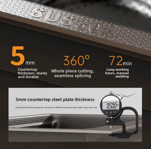 Lavello da <span class=keywords><strong>Cucina</strong></span> Multifunzionale in Acciaio Inox 304 Nano, Quattro Fori, Moderno Nero con Cascata, Vasca Singola, Garanzia 5 Anni - Product Image 5