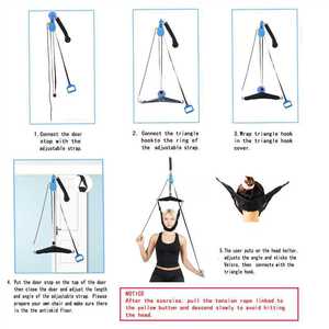 Dispositivo de tracción cervical, cinturón de suspensión para el cuello, soporte para puerta, manija de tracción manual, revestimiento de terciopelo para uso doméstico - Product Image 3