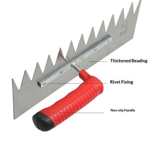Couteau à plâtrer en acier au manganèse épaissi à dents, manche en plastique, lame à dents multi-spécifications <span class=keywords><strong>pour</strong></span> le travail de maçonnerie et de carrelage - Product Image 4