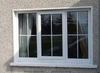 Ventanas Corredizas de PVC de Vidrio de Doble Panel Ventana Deslizante de Vinilo UPVC con Reja y Malla Antimosquitos