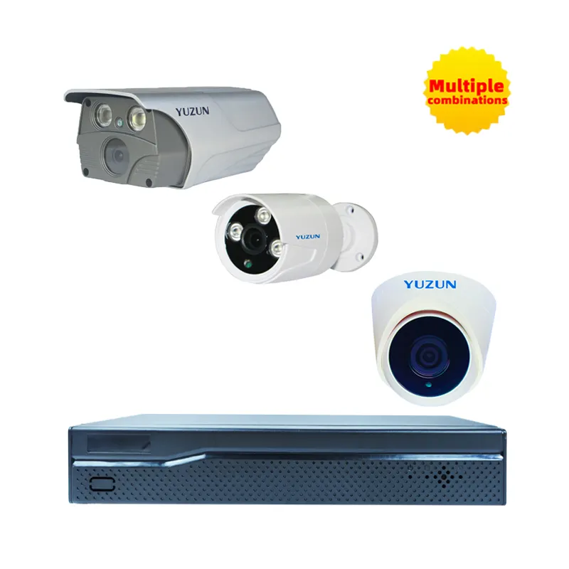 AHD Dvr 키트 4 채널 감시 보안 카메라 시스템 P2p cctv 야간 투시경 HD 1080P 4ch 실내 카메라 H.265 CMOS CN;GUA