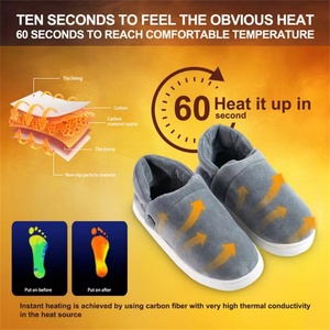 Foot Warmer Shoe Non Slip Plush Breathable Wireless Electric Rechargeable Electrically <b>Heated</b> Shoes for Women Men - Product Image 3