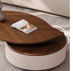 ModHomi - Mesa de Centro Moderna de Madera Maciza con Forma de Hoja, Mesa Auxiliar de Diseño de Lujo para Sala de Estar, Oficina en Casa, Muebles de Alta Gama - Product Image 4
