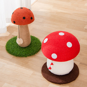 Secure Mushroom Sisal <b>Cat</b> <b>Scratch</b> Board Bite Resistant Scratcher Tree Tower Hemp <b>Post</b> Pet Toys Cute Pet <b>Cat</b> Climbing Frame - Product Image 2