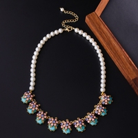 Nouveau collier en turquoise de style chinois, au look rétro et haut de gamme, ensemble de pierres naturelles vintage