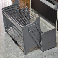 Cesto Organizador Elevatório Retrátil para Armário Superior de Cozinha com Fechamento Suave, Escorredor de Louça Retrátil Reforçado