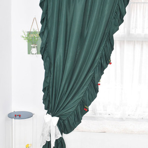 Vente en gros 100% polyester taille personnalisée rideau coupe-vent princesse à volants rideaux verticaux semi-occultants - Product Image 6