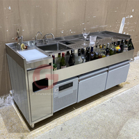Nouveau Style Stand En Acier Inoxydable Cocktail Bar Station De Travail milktea shop Loisirs Bar Workbench Ice bar bien