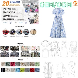 5048 Elegante Abito Vintage Stile Francese Blu e Bianco con Stampa Toile, Linea A con Cintura per Donne, Estate e Vacanze - Product Image 1