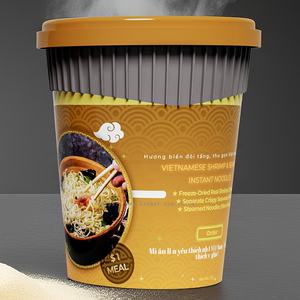 Sopa de fideos instantáneos Cup Noodle, 17 onzas 530 ml 90 g IM sin deformación ni olor, material PP de grado alimenticio con tapa y etiqueta IML - Product Image 1