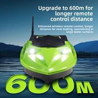 Bateau de pêche à double positionnement GPS-BeiDou en plastique ABS avec distributeur d'appâts automatique 12V à basculement et un seul bouton