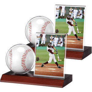 Base de exhibición de madera para béisbol transfronteriza, base redonda para pelotas de béisbol/ping-pong, cubo de madera para una sola pelota, para pelotas de béisbol autografiadas - Product Image 1