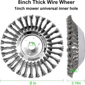 8 Inch Wire Brush Steel Weeding Tray <strong>Trimmer</strong> Head With Weeder Blade Adapter Kit for Lawnmower Brush Cutter - Product Image 2