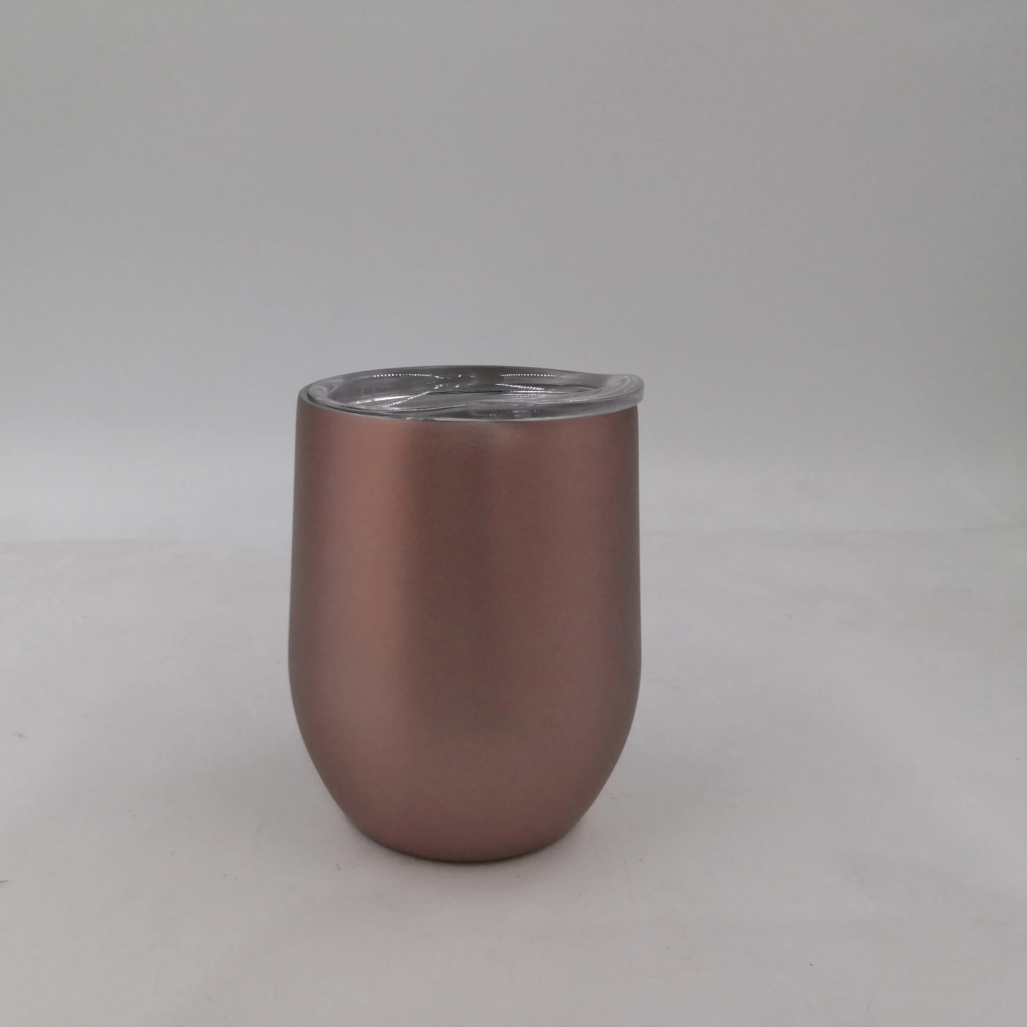 ढक्कन के साथ 2 रंग 12 ऑउंस स्टेनलेस स्टील वाइन ग्लास टम्बलर कप