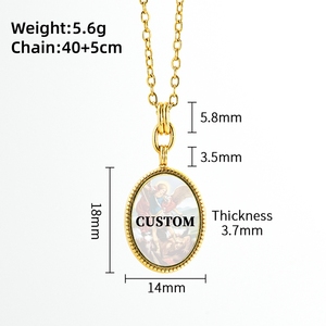 Colgante Católico de Santa Juana de Arco de Acero Inoxidable con Baño de <span class=keywords><strong>Oro</strong></span> de 18K, Diseño Personalizado de Árbol de la Vida con Zirconia en la Parte Posterior, Espiritual, Venta al por Mayor - Product Image 6