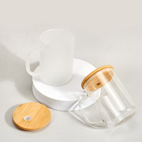 Nouvelle arrivée 15oz 17oz bricolage blanc sublimation verre clair tasse sublimation double paroi boule à neige pré perceuse avec couvercle en bambou