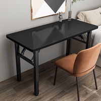 Bureau d'ordinateur pliable avec double traverses renforcées, modèle simple et compact pour la maison/le bureau, idéal pour l'étude et l'écriture