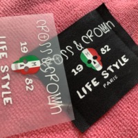 Diseño personalizado de hierro en la etiqueta de transferencia, logotipo de transferencia de calor de marca para pantalones cortos
