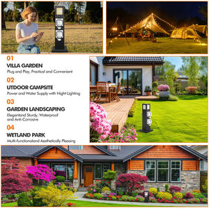 Ip66 वाटरप्रूफ स्टेनलेस स्टील हाइड्रोपावर हिस्सेदारी 3 आउटलेट एक्सटेंशन सॉकेट एयू प्लग विद्युत चार्जिंग ढेर प्रकाश नियंत्रण के लिए - Product Image 5