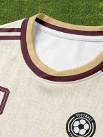 Camiseta de Fútbol Personalizada con Nombre del Jugador, Unisex, para Adultos, Transpirable, de Secado Rápido, 100% Poliéster, Cuello en V, Manga Corta