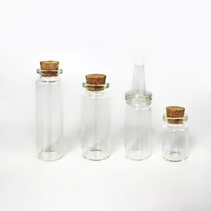 Botol gabus Mini 3ml 4ml 5ml 6ml 7ml 8ml 10ml 15ml 30ml botol kaca permintaan Drift bening kecil botol dengan gabus