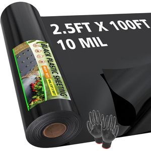 Lámina de plástico negra de 10 mil, 2.5 pies x 100 pies, barrera de vapor LLDPE para protección contra la humedad en espacios reducidos. - Product Image 2
