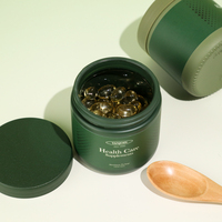 Bouteilles de compléments alimentaires en verre mat vert personnalisées, flacons vides pour médicaments, pilules, capsules, vitamines avec bouchon vert