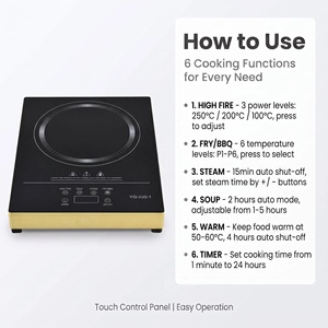 <span class=keywords><strong>Plaque</strong></span> chauffante électrique infrarouge en céramique 2200W 185mm CE CB pour cuisine domestique, salon de thé, buffet et restaurant - Product Image 2