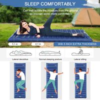 Matelas de camping gonflable moderne en TPU épais et léger, taille individuelle 6,5 pieds, avec pompe à pied intégrée, idéal pour hôtel, voyage, tente, randonnée